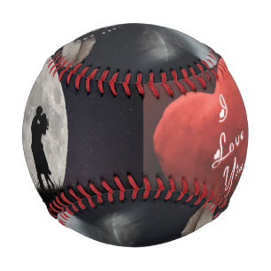 Midnight Lovers Moonlight Valentine Romance Art Baseball