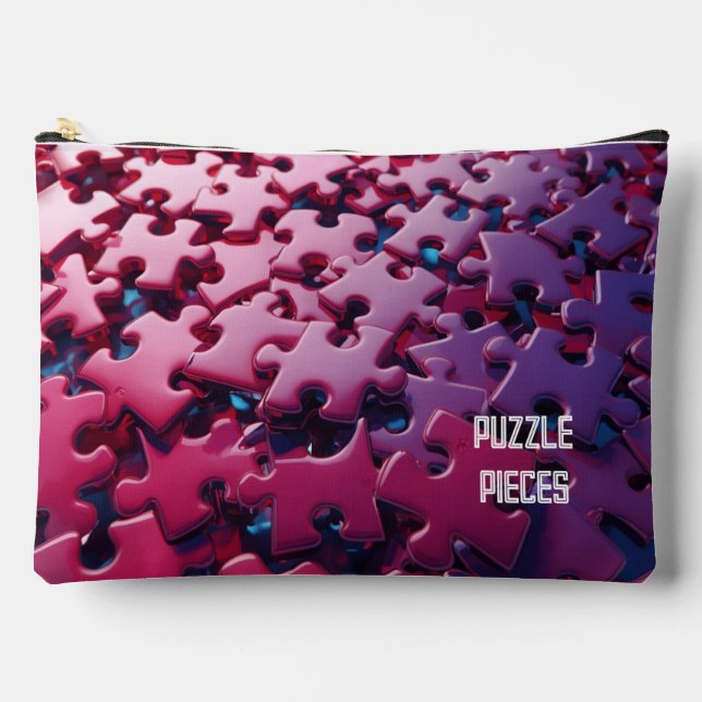 Midnight Magenta Puzzle Piece Keeper Pouch (Front)