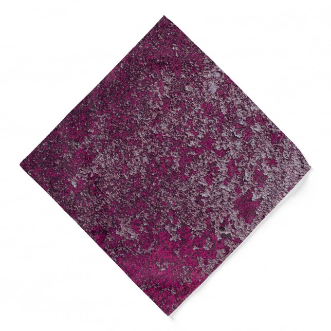 Midnight Magenta Rusted Metal Texture Abstract Bandana (Front)