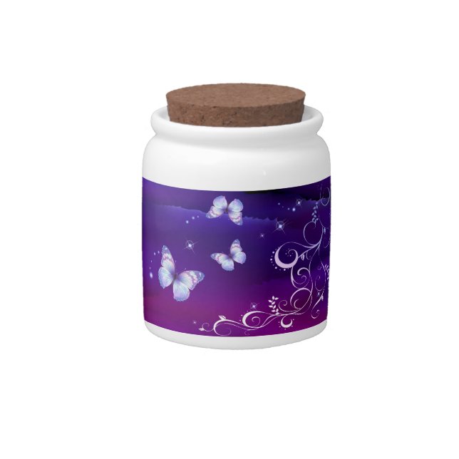 Midnight Magic Butterflies Candy Jar (Front)