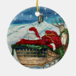 Midnight Magic Submarine Santa Ceramic Ornament at Zazzle