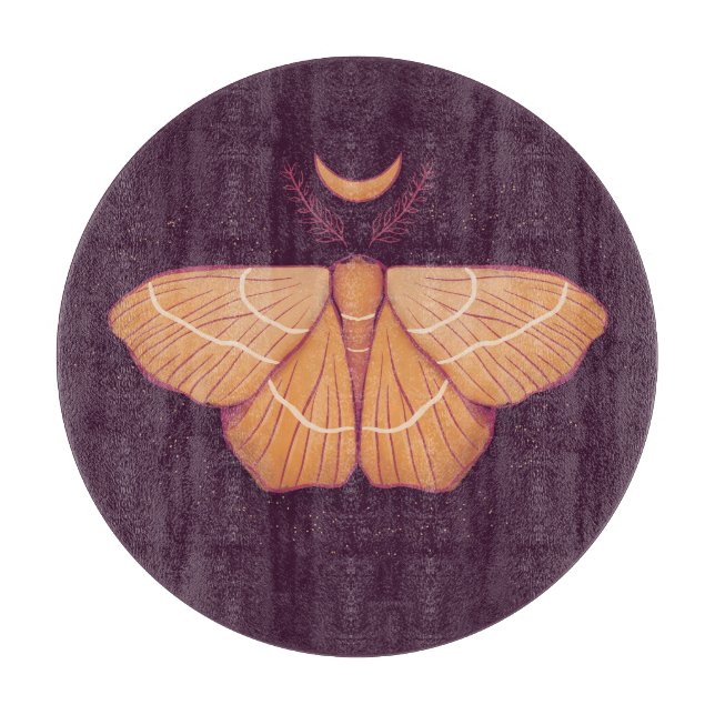 Midnight Magic: Witchy Night Moth Cutting Board (Front)