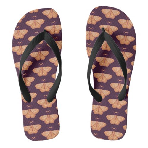 Midnight Magic Witchy Night Moth Flip Flops