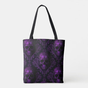 Midnight Majesty Gothic Skull Tote – Purple Baroqu