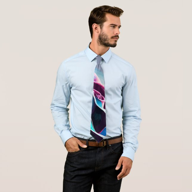 Midnight Majesty: The Dark Beauty of Black Roses Neck Tie (In Situ)