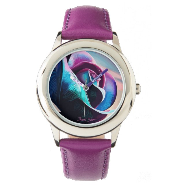 Midnight Majesty: The Dark Beauty of Black Roses Watch (Front)