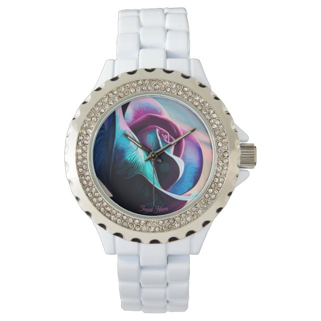 Midnight Majesty: The Dark Beauty of Black Roses Watch (Front)