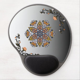 Midnight Mandala – Cosmic Floral Pattern Gel Mouse Pad