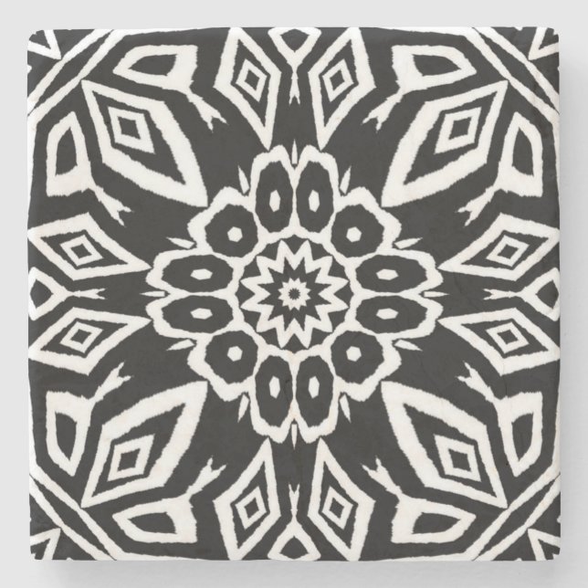 Midnight Mandala Stone Coaster (Front)