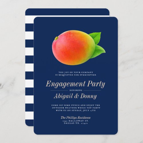 Midnight Mango  Outdoor Engagement Party Invitation