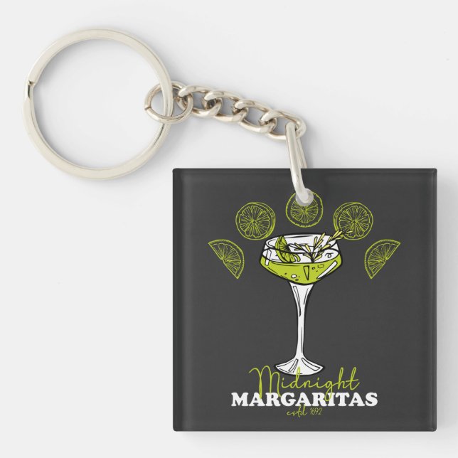 Midnight margaritas 1692, witches, Salem Witches   Keychain (Front)