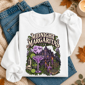 Midnight Margaritas Club Vintage Spooky Halloween Sweatshirt