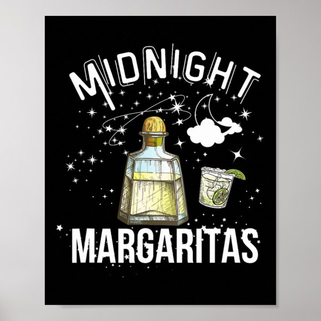 Midnight Margaritas Party For Halloween Witch Cute Poster (Front)