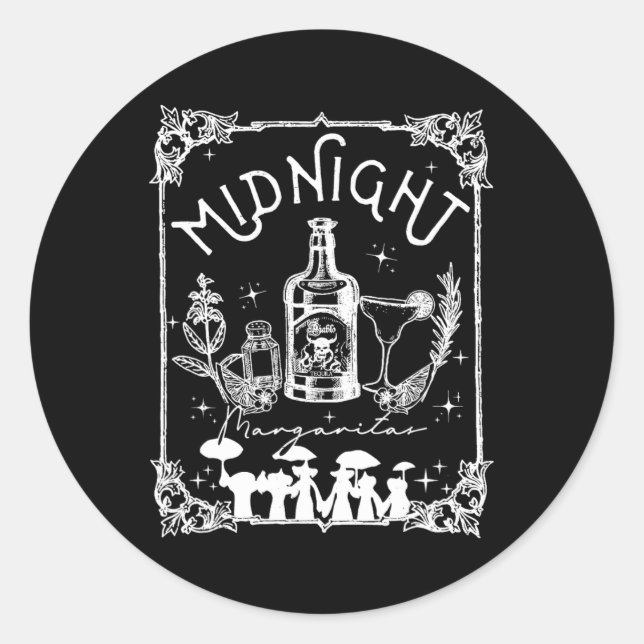 Midnight Margaritas Practical Magic Tee Halloween  Classic Round Sticker (Front)