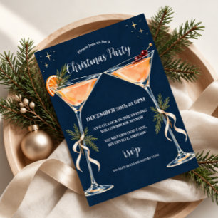 Midnight Martini Christmas Party Invitation