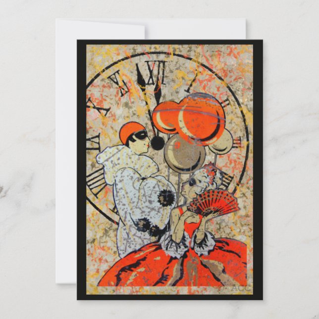 Midnight Masquerade Couple Invitation (Front)