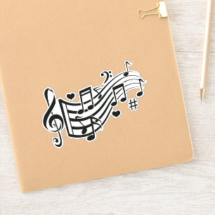 Midnight Melody Music Notes Sticker