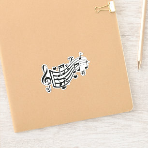 Midnight Melody Music Notes Sticker