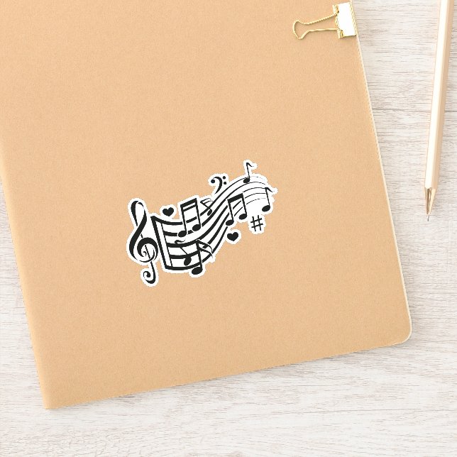 Midnight Melody Music Notes Sticker (Notebook)