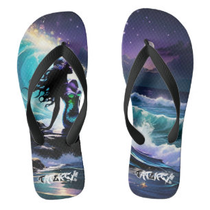 Midnight Mermaid Pair of Flip Flops