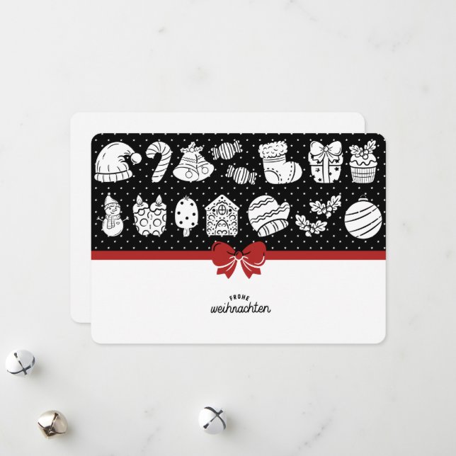 Midnight Merriment & Yuletide Whispers Holiday Card (Front/Back In Situ)