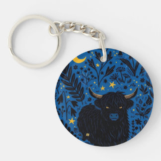 Midnight Moo Keychain