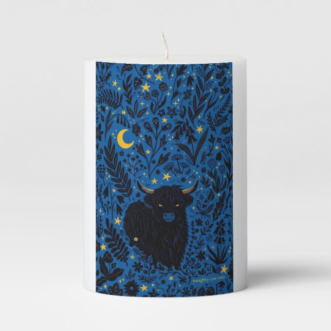 Midnight Moo Pillar Candle (Front)