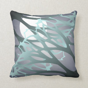 Midnight Moon and Branches Throw Pillow