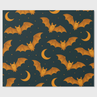Midnight Moon Bats Wrapping Paper