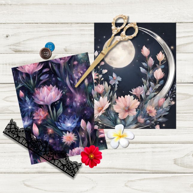 Midnight Moon Floral Scrapbook Junk journal (Creator Uploaded)