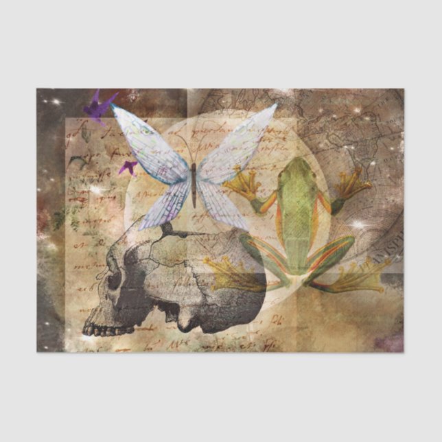 Midnight Moon Magic Spell Frog Decoupage Tissue Paper (Front)