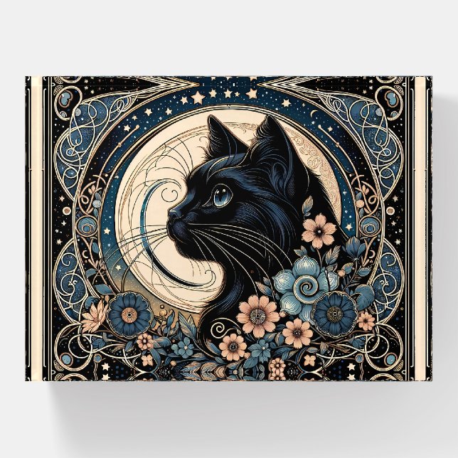 Midnight Muse in a Petaled Moon Frame Paperweight (Front)