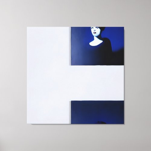 Midnight Muse in Monochrome Blue Canvas Print