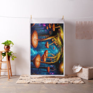 Midnight Mushroom Forest Fabric