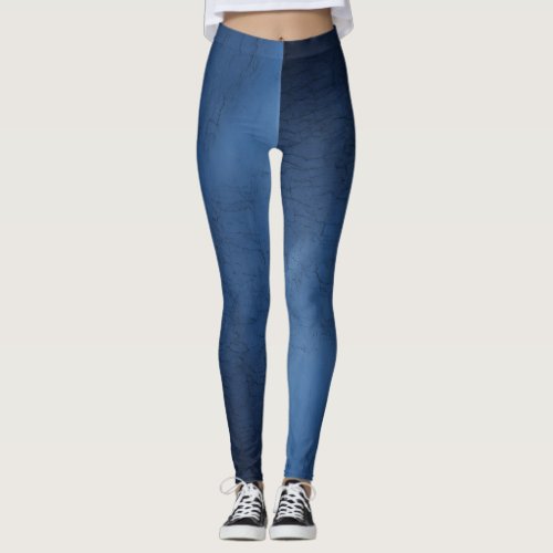 Midnight Navy Blue and dark  Solid Color Leggings