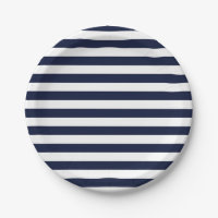 Midnight Navy Blue and White Stripes