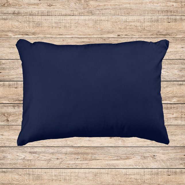 Midnight Navy Blue Solid Color Accent Pillow (Creator Uploaded)