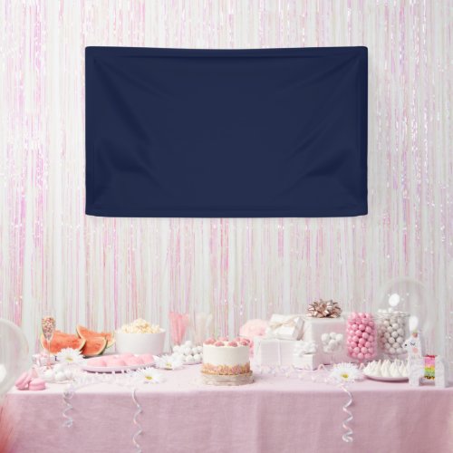 Midnight Navy Blue Solid Color Banner