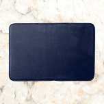 Midnight Navy Blue Solid Color Bath Mat at Zazzle