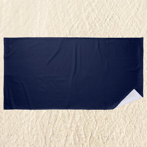 Midnight Navy Blue Solid Color Beach Towel