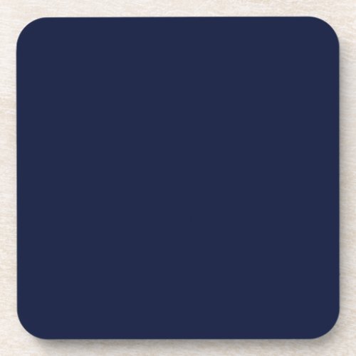 Midnight Navy Blue Solid Color Beverage Coaster