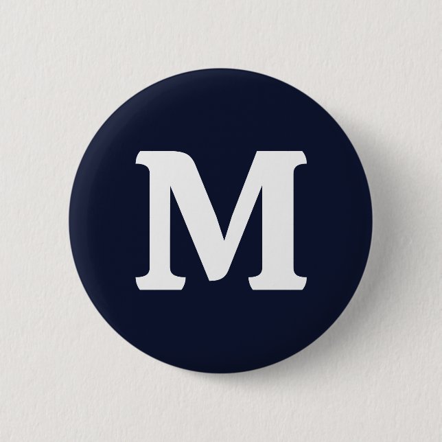 Midnight Navy Blue Solid Color Button (Front)