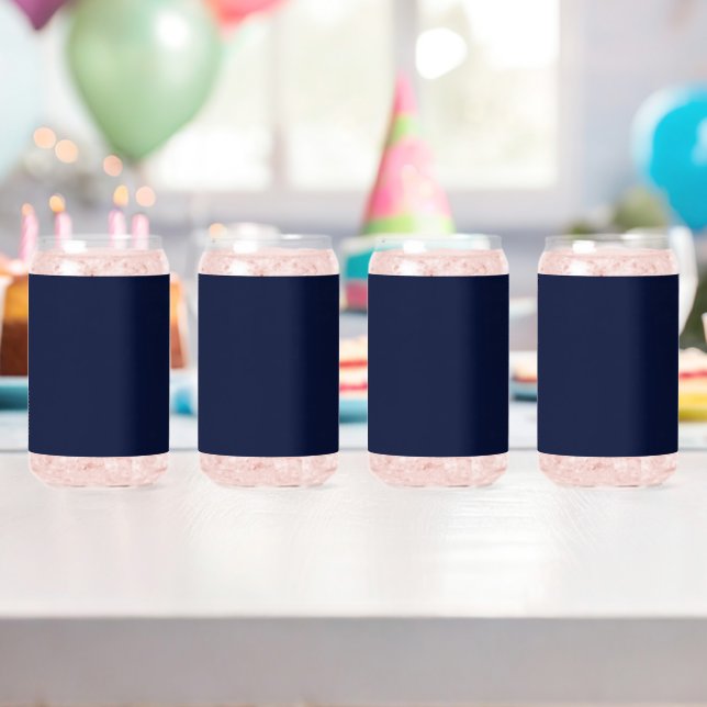 Midnight Navy Blue Solid Color Can Glass (Insitu (Birthday))