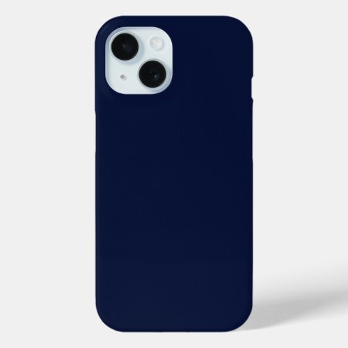 Midnight Navy Blue Solid Color iPhone 15 Case