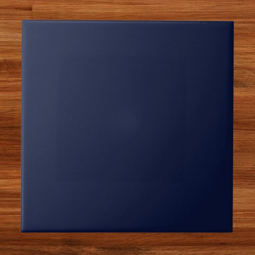 Midnight Navy Blue Solid Color Ceramic Tile
