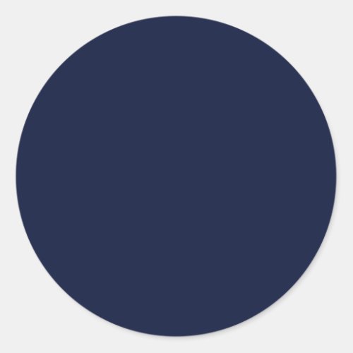 Midnight Navy Blue Solid Color Classic Round Sticker
