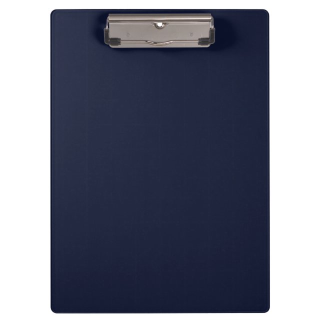 Midnight Navy Blue Solid Color Clipboard (Front)