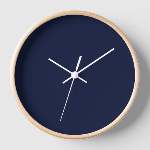 Midnight Navy Blue Solid Color Clock