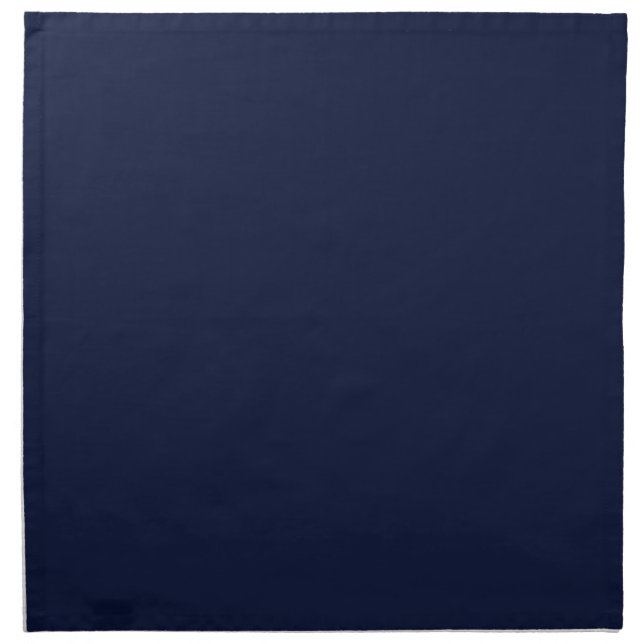 Midnight Navy Blue Solid Color Cloth Napkin (Front)