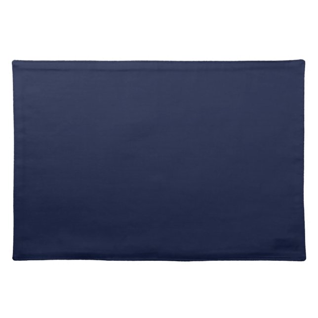 Midnight Navy Blue Solid Color Cloth Placemat (Front)